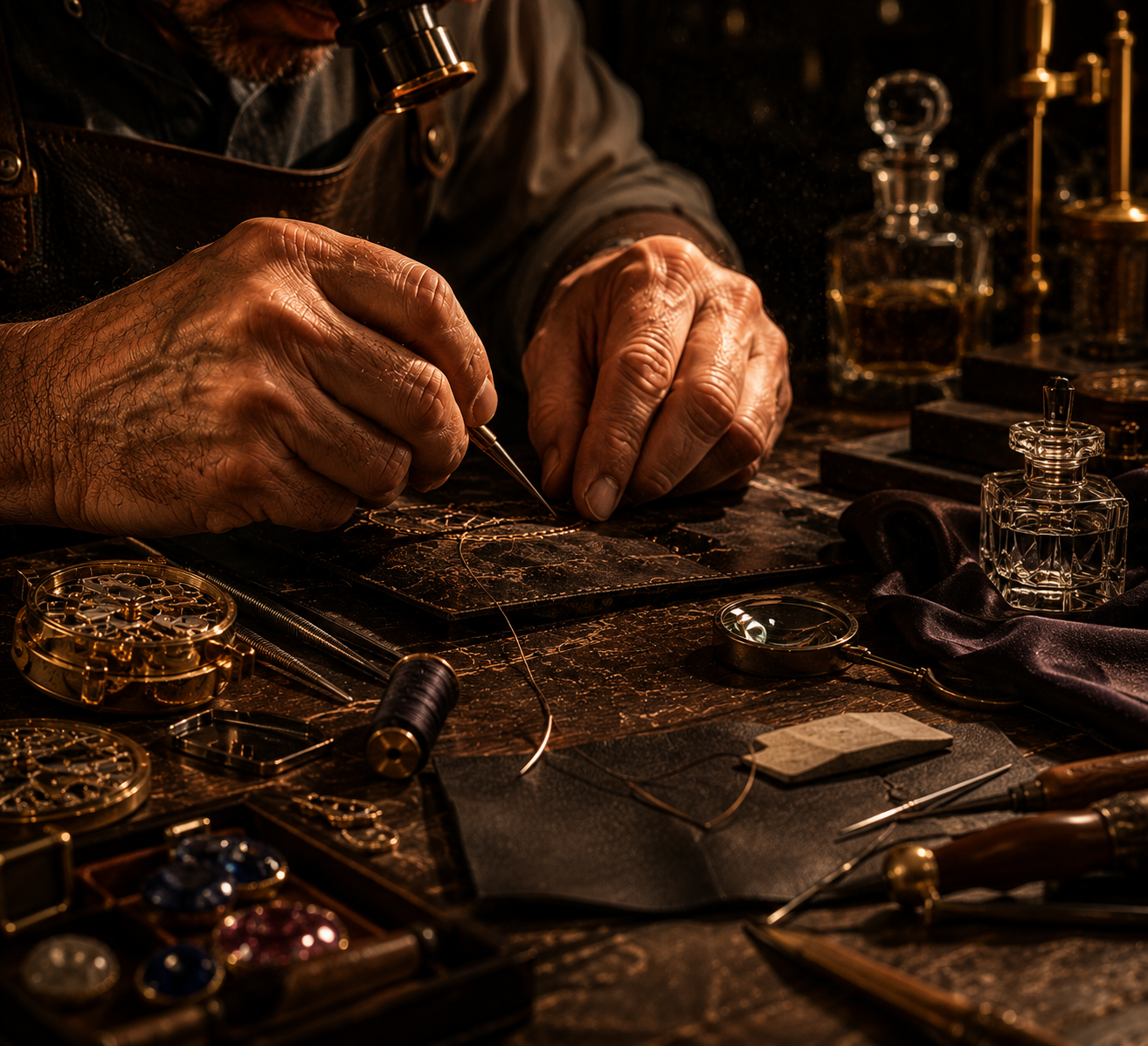 Master artisan hands at work in the Zenith atelier
